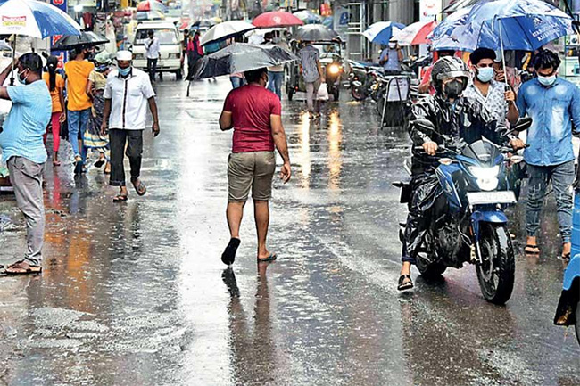 Spells of showers expected in parts of the island