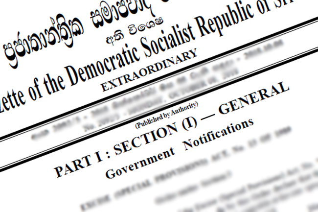 Special gazette issued on domestic debt optimization