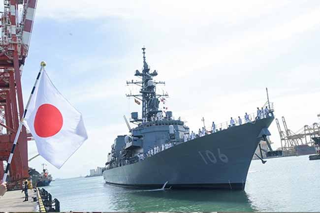 Japans destroyer Samidare arrives at Colombo Port