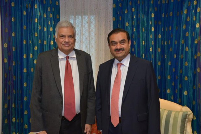 President Ranil calls on Gautam Adani, explores green hydrogen projects