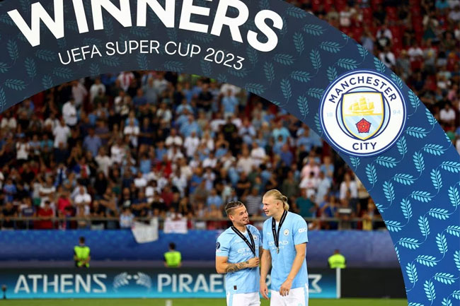 Man City sink Sevilla in shootout to win first Super Cup