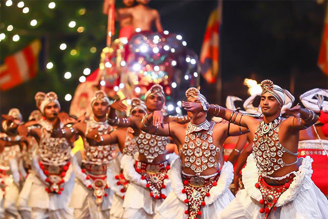 Final Randoli Perahera of Kandy Esala Festival parades the streets