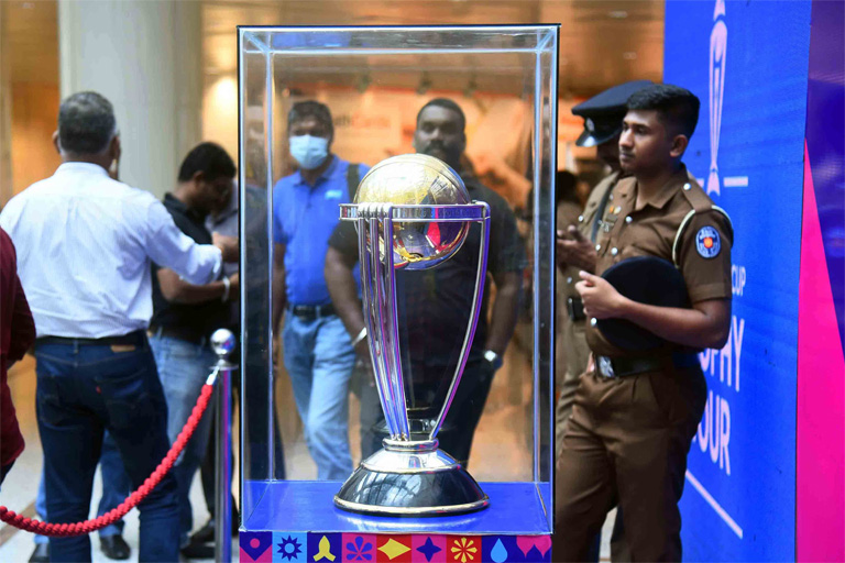 ICC World Cup Trophy arrives in Colombo...
