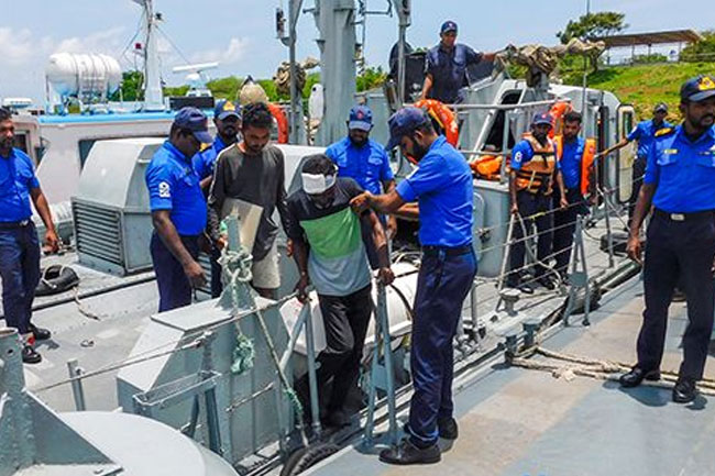 Navy rescues distressed local fishermen stranded in Indian waters