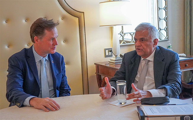 President Ranil and Metas Sir Nick Clegg discuss AI cooperation