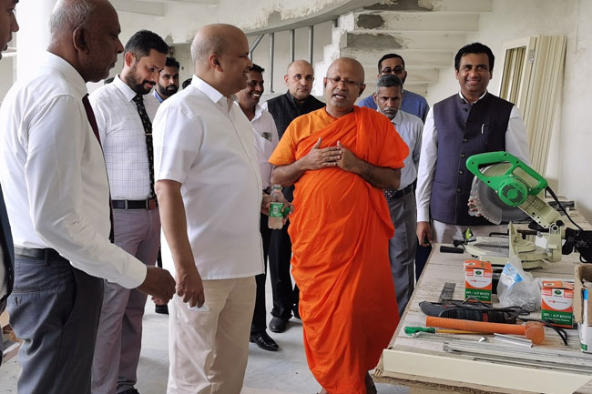 HC Moragoda inspects progress of renovation work at SLBPR in New Delhi