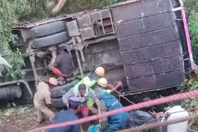 9 killed, several injured as tourist bus falls into gorge in Tamil Nadu