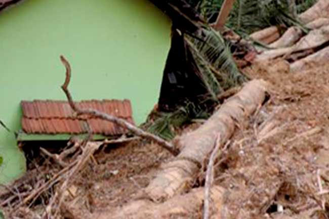 Teenager dies after earth mound collapses on house