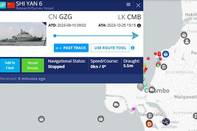 Chinese research vessel Shi Yan 6 docks in Colombo amidst Indias concerns