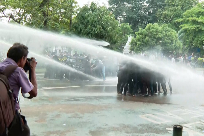 Protesting medical students tear-gassed in Colombo