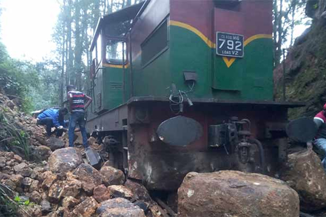 Train operations on Upcountry Line disrupted by earth slip