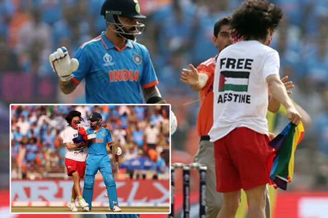   Palestine supporter breaches security to meet Virat Kohli during ODI World Cup 2023 final