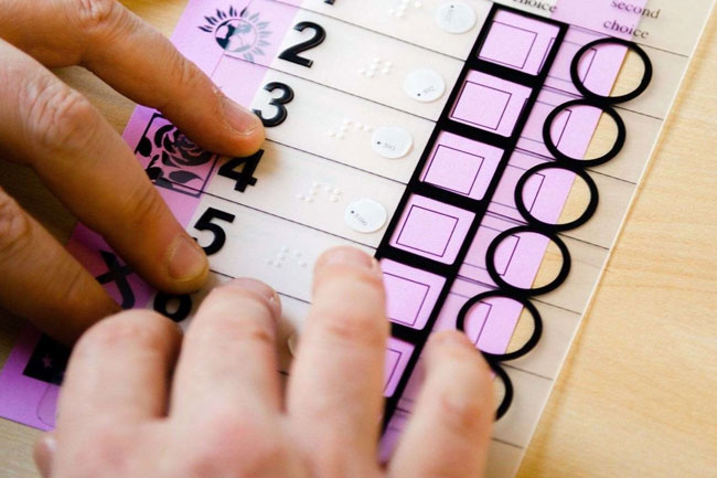 Special tactile ballot paper for visually impaired to be introduced at next election 