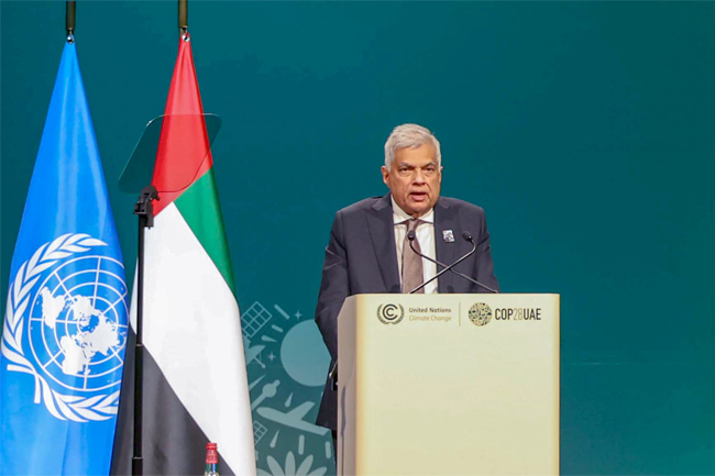 President Ranil returns to the island after attending COP28