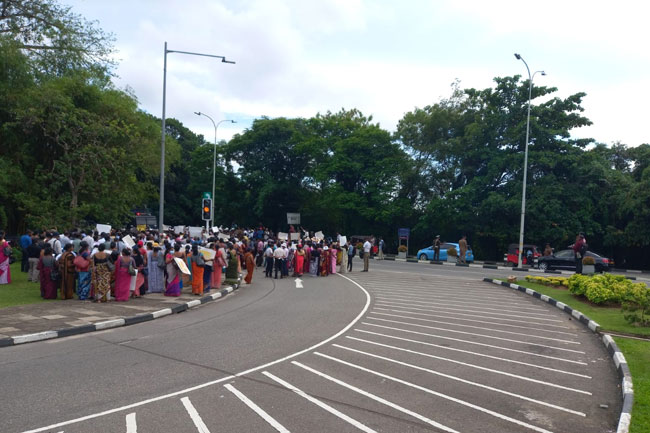 Entry road to Parliament closed due to a protest