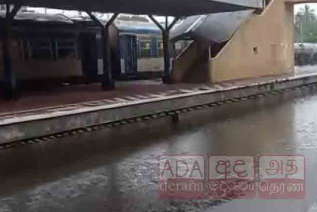 Railway track flooded; Meenagaya intercity express train cancelled