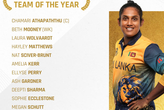 Chamari named captain of ICC Womens T20I Team of the Year