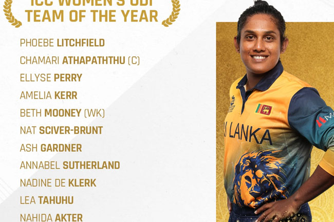 Chamari leads ICC Womens ODI Team of the Year