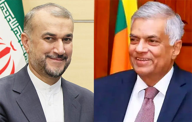 Iranian Foreign Minister calls on President Ranil