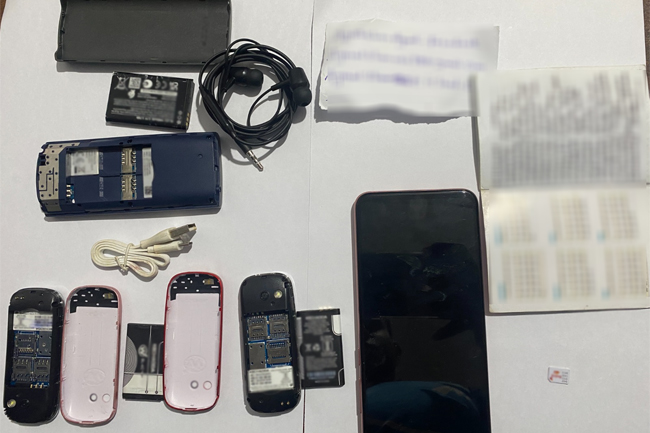 Contraband items seized from 2 cells at Boossa high-security prison