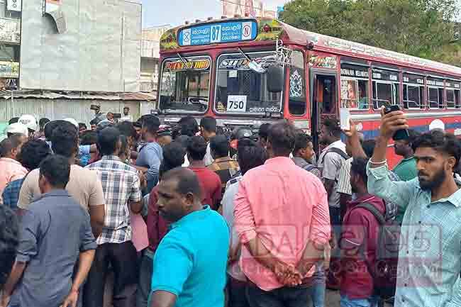 Private bus operators strike in Jaffna