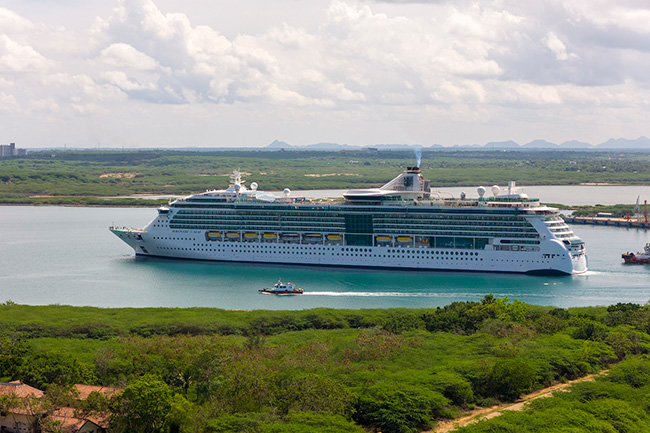 Luxury cruise ship calls at Hambantota Port