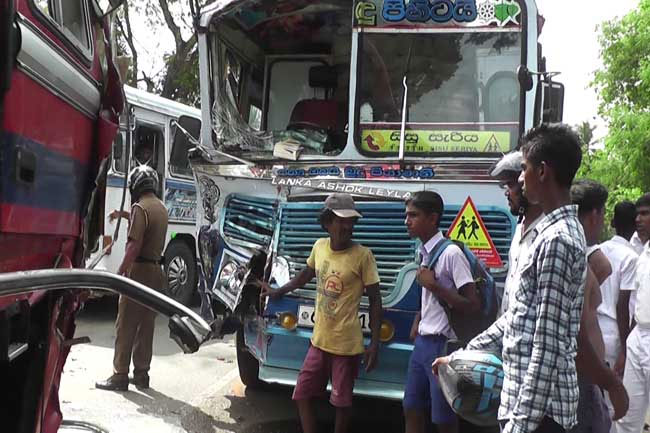 33 including 25 schoolchildren hospitalised after two buses collide head-on 