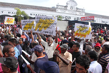 Protest against selling national assets...