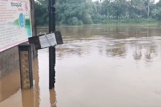 Kelani River reaches flood level