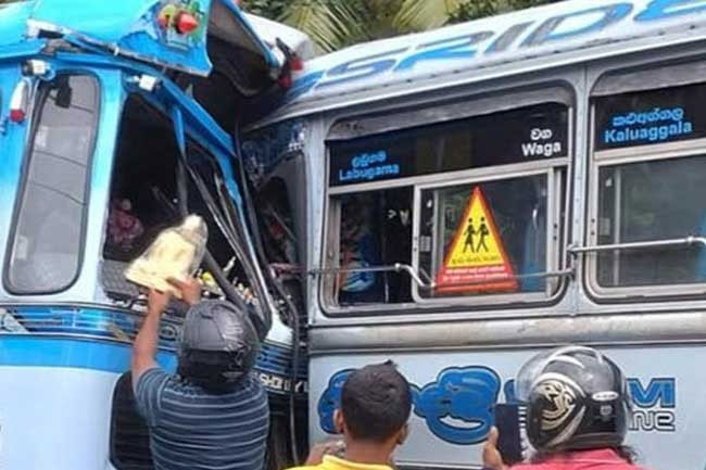 Several students injured as school bus collides head-on with private bus