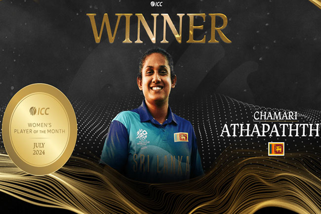 Chamari named ICC Womens Player of the Month for July 2024