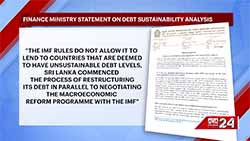 Finance Ministry warns against revisiting  Sri Lanka's debt sustainability assessment (English)