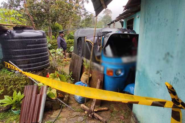 Infants body found inside parked three-wheeler 