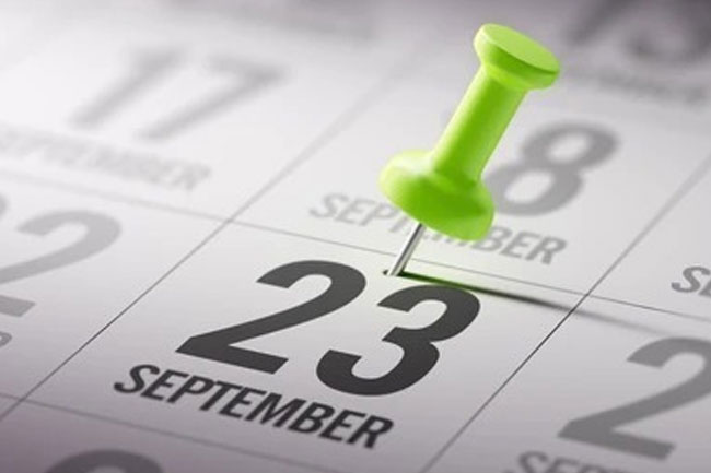 September 23 declared a public holiday