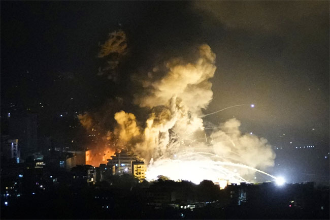 Israel strikes Beirut  in a huge blast targeting Hezbollahs leader