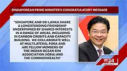 Singapore's President and PM congratulate new Sri Lankan President Anura Kumara (English)