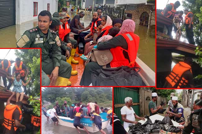 Army and Navy intensify flood relief efforts across 8 districts as rivers overflow