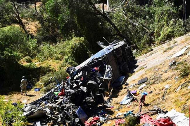 Bus in Mexico crashes after colliding with trailer that detached from truck killing 24