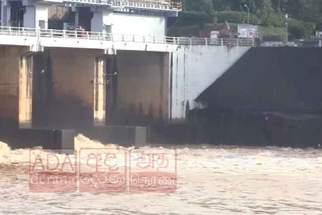 Sluice gates opened at Polgolla Reservoir in Kandy