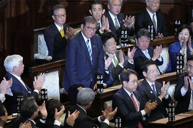 Japans parliament reelects struggling leader Ishiba as prime minister