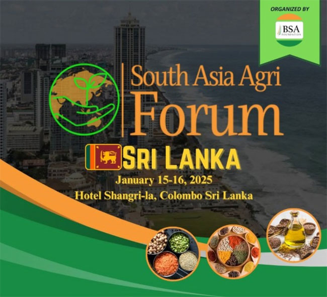 South Asia Agri Forum 2025 to be held in Sri Lanka