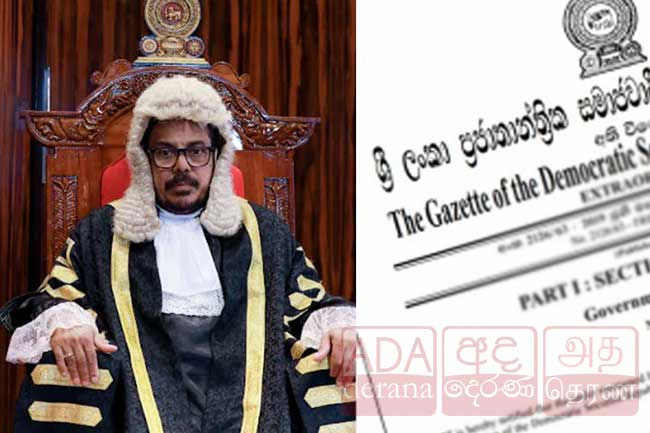 Gazette issued confirming Asoka Ranwalas resignation as Speaker 