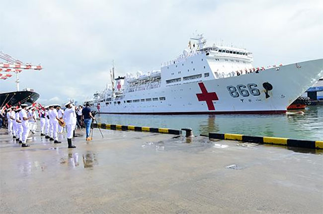 Chinese naval hospital ship Peace Ark visits Sri Lanka