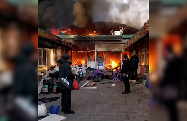 Fire at food market in northern China kills at least 8 and injures 15