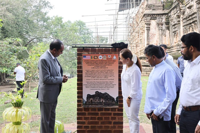 US partners with Sri Lanka to preserve historic Thuparama Image House in Polonnaruwa