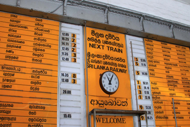 Colombo Fort railway stations train timetable revised