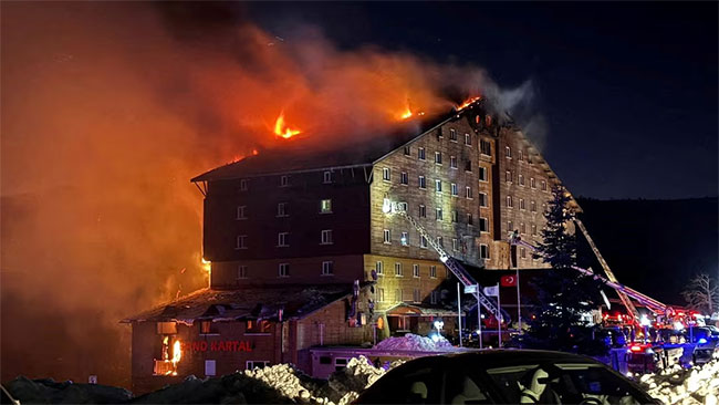 Turkish ski resort fire kills 66, forces guests to jump from windows