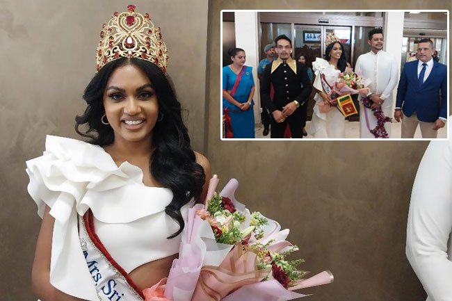 Mrs. World first runner-up Ishadi Amanda arrives in Sri Lanka 