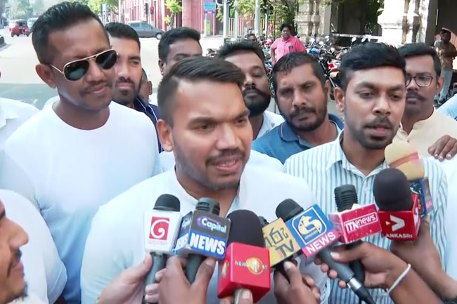 Namal Rajapaksa arrives at CID to record statement over Airbus deal