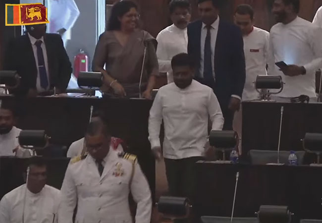 President AKD arrives in Parliament during budget debate